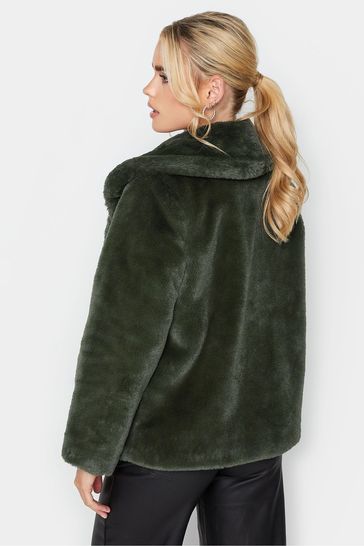 PixieGirl Petite Green Plush Faux Fur Coat