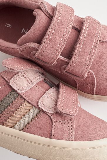 Pink leather trainers hotsell