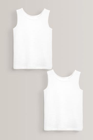 White 2 Pack Thermal Vest Tops (2-16yrs)