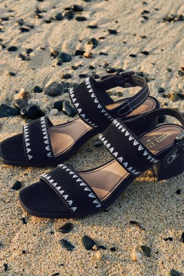 Buy White Stuff Whipstitch Block Heel Black Sandals from Next Ireland