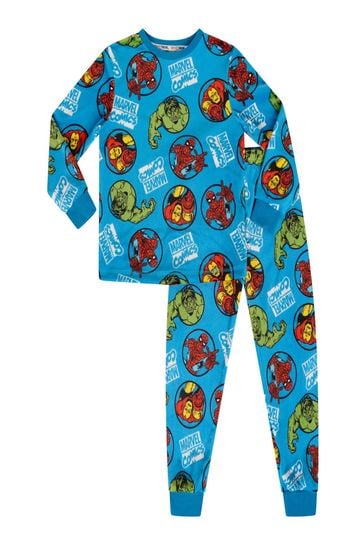 Brand Threads Blue Marvel Boys Fleece Pyjama Set