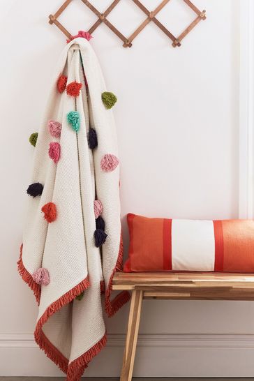 Joules White Early Riser Throw