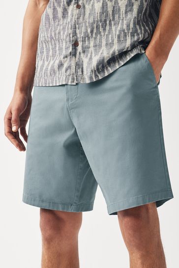 Pale Blue Slim Fit Stretch Chinos Shorts