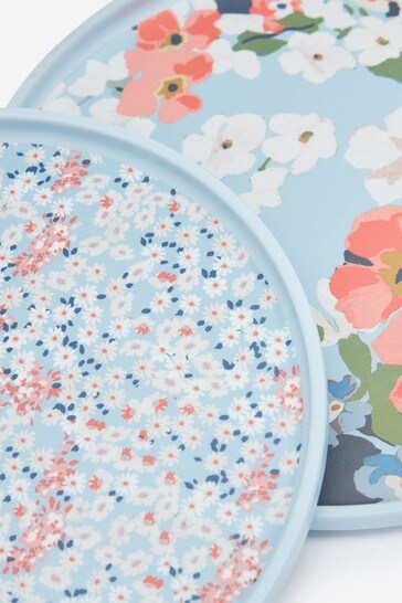 Joules Blue Floral and Ditsy Print Outdoor Side Plates
