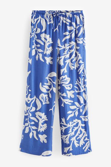 Blue and white wide leg deals pants
