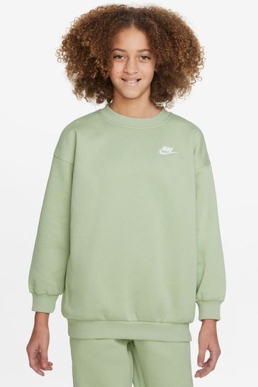Nike swoosh colour block sweatshirt in blue and green neutral store