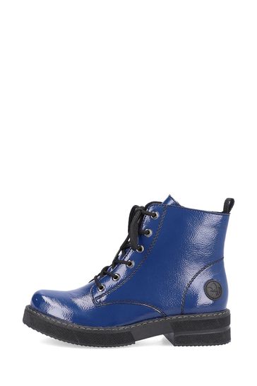 Rieker Womens Blue Zipper Boots