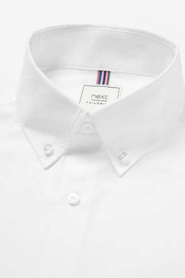 White Slim Fit Easy Iron Button Down Oxford Shirt