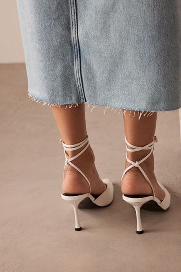 White cage heels hot sale