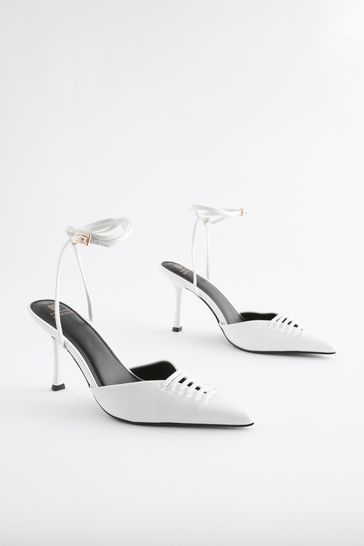 White cage heels top