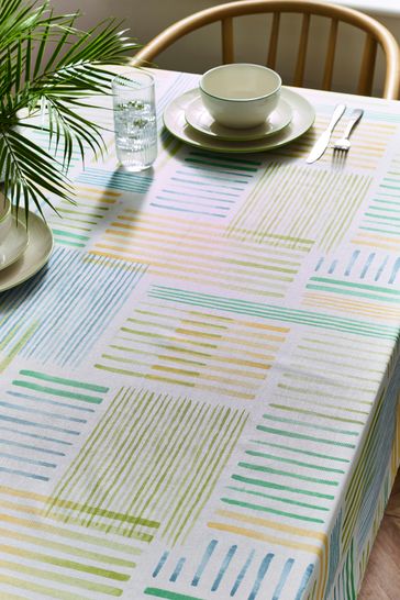 Green Stripe Wipe Clean Table Cloth