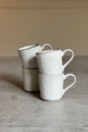 Dutch Rose Set of 4 Grey Organic Small Mugs