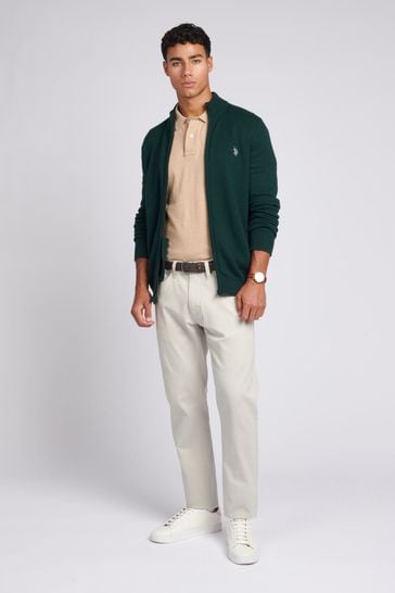 U.S. Polo Assn. Green Mens Knitted Cardigan