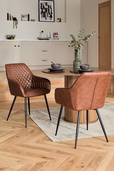 Faux leather tan dining chairs new arrivals