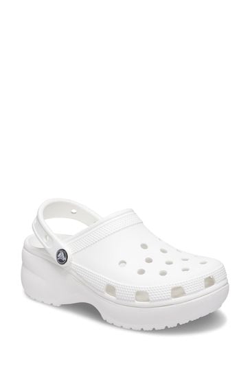 Platform on sale crocs white