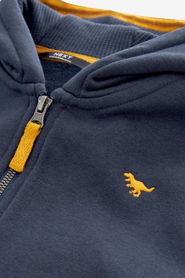 Lyle and scott sales zip through hoodie navy