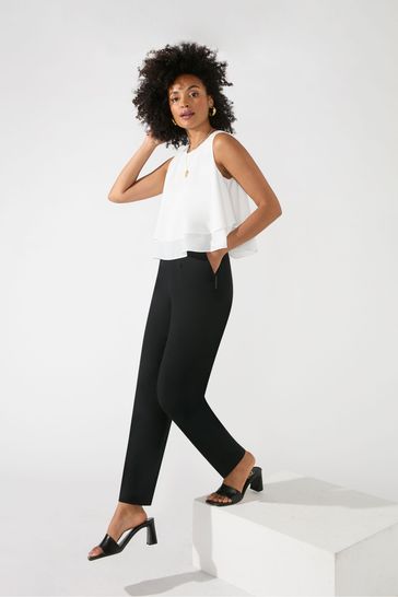 Black trousers side deals zip