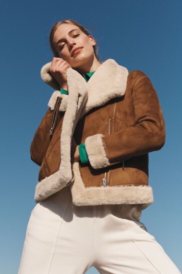 Buy Tan Relaxed Aviator Jacket from Next Ireland