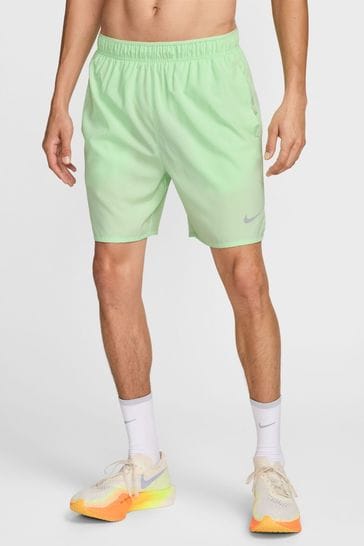 Nike Light Green 7 Inch Challenger Dri-FIT 7 inch Brief-Lined Running Shorts