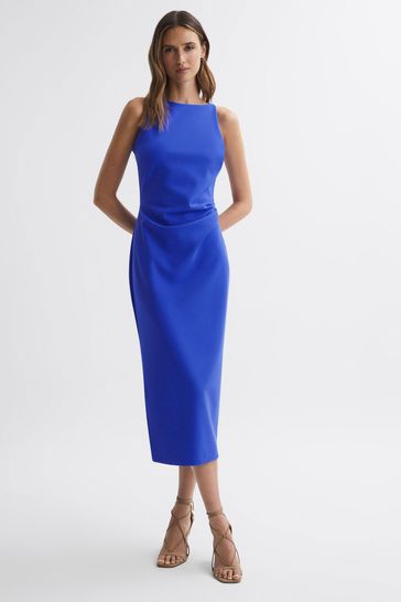 Royal Blue Boat Neck Dress