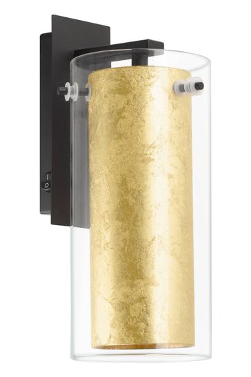 Eglo Black Pinto Gold Glass and Steel Wall Light