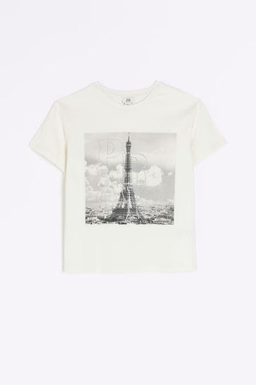 Buy River Island White Girls Paris Landscape T Shirt from Next