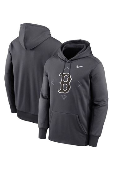 Nike Grey Boston Sox Therma Icon Performance Fleece Pullover Sweat Top