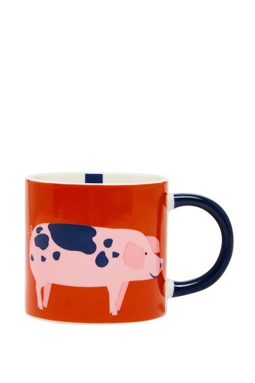 Joules Orange Pig Mug
