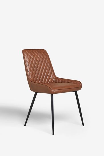 Next brown 2025 leather dining chairs