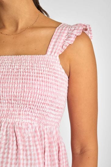 Gingham strap dress outlet