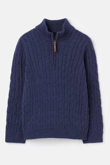 Buy Joules Hillside Navy Quarter Zip Jumper from Next Canada