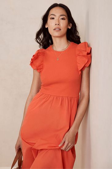 Mint velvet shop orange spot dress