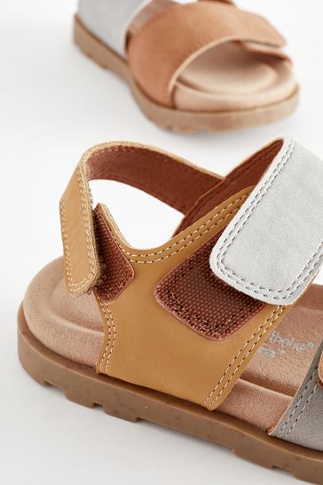 Buy Tan Brown Double Touch Fastening Strap Corkbed Sandals from Next Oman
