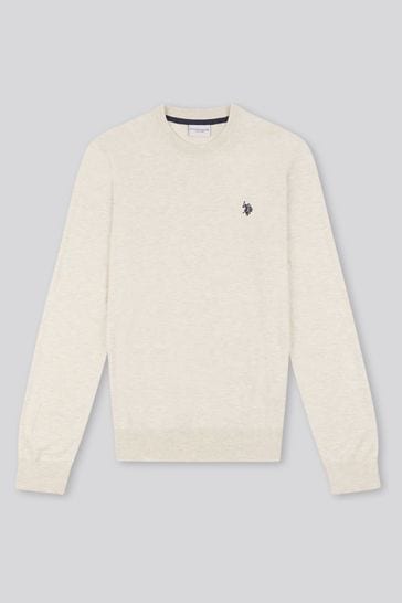 Buy U.S. Polo Assn. Mens Blue Cotton Crew Neck Jumper from Next