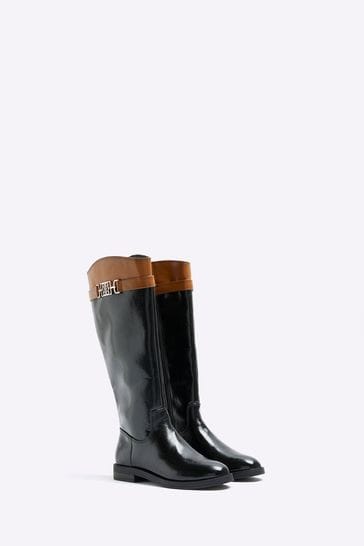 River island black over the knee boots shop