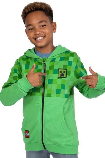 Buy Character Green Minecraft Zip Up 100 Cotton Hoodie from Next Saudi Arabia