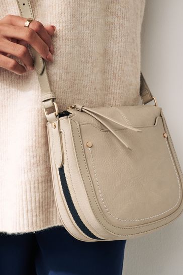 Buy Bone Cream Saddle Cross Body Bag from Next Bahrain