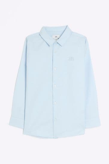 River Island Blue Cotton Boys Oxford Shirt