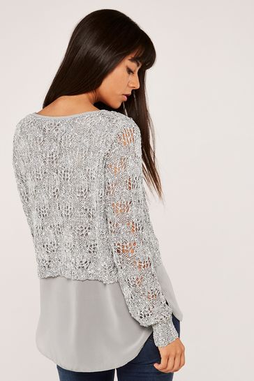 Buy Apricot Sequin Knit Chiffon Underlay Top from the Laura Ashley online shop