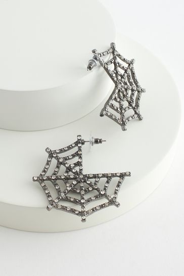 Spider web hoop earrings top