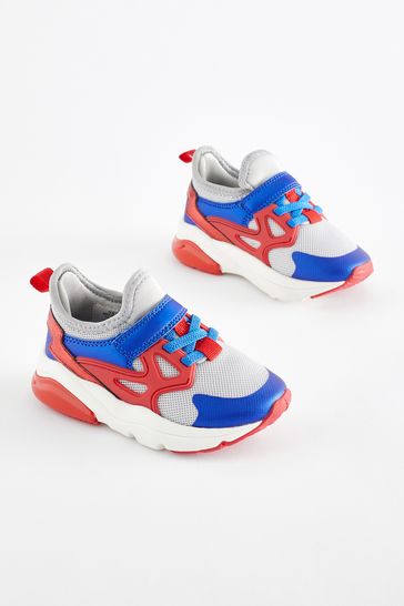 Red/Blue Elastic One Strap Lace Trainers