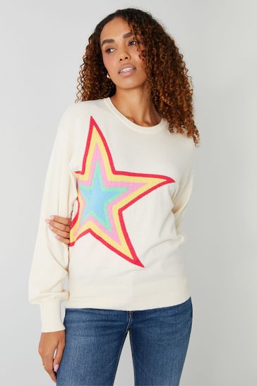 White new arrivals star jumper