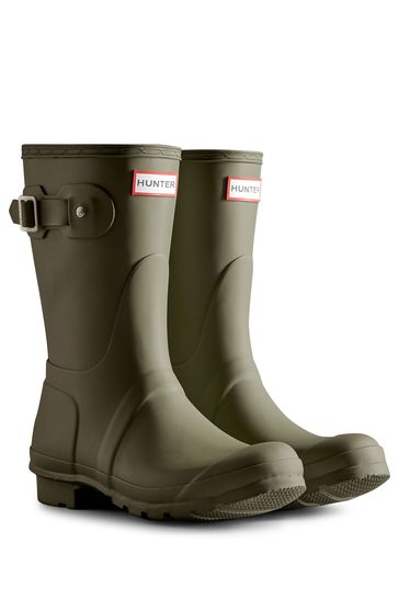 Short green hunter boots outlet
