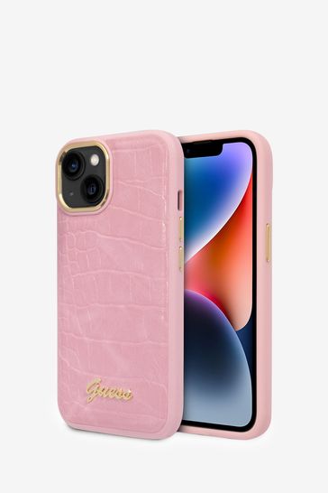 Buy Guess iPhone 14 Plus Case PU Croco Case With Metal Camera