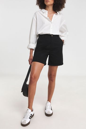 Buy JD Williams Stretch Turn Up Chino Black Shorts from Next Ireland