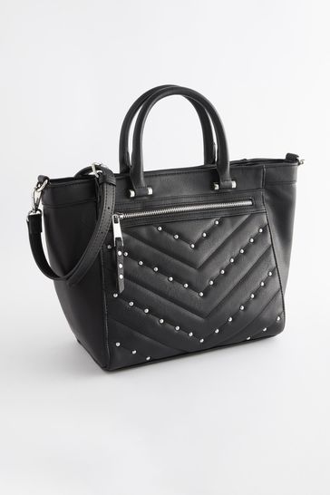 Black tote on sale bag with studs