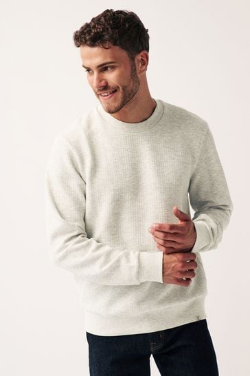 Textured crew neck best sale sweatshirt