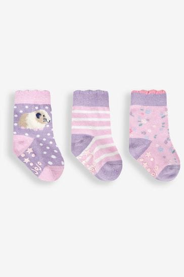 JoJo Maman Bébé Lilac 3-Pack Guinea Pig Socks