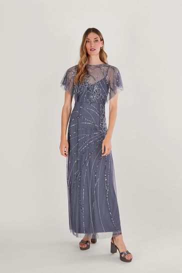 Monsoon Blue Sienna Sustainable Embroidered Maxi Dress