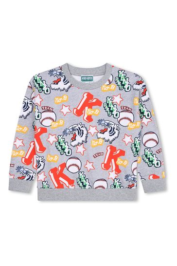 Buy KENZO KIDS Grey All Over Kenzo Logo Sweatshirt de Next Espa a
